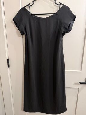 Lauren Ralph Lauren Black Short-Sleeve Midi Dress